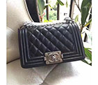 2017 Le Boy Chanel Flap Shoulder Bag Original Caviar Leather A67085 Black A67085