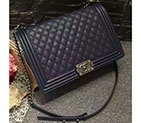 2017 Le Boy Chanel Flap Shoulder Bag Original Caviar Leather A67087 Royalblue in Silver A67087