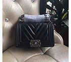 2017 Le Boy Chanel Flap Shoulder Bag Original Lambskin Leather A67085 Black A67085