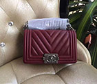2017 Le Boy Chanel Flap Shoulder Bag Original Lambskin Leather A67085 Claret A67085