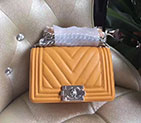 2017 Le Boy Chanel Flap Shoulder Bag Original Lambskin Leather A67085 Yellow A67085