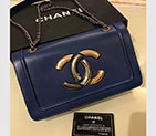 2017 Le Boy Chanel Flap Shoulder Bag Original Sheepskin Leather A93484 Blue A93484