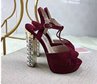 2017 Miu Miu women Sandals in Nubuck Leather Heel Height 13.5cm BMS0241
