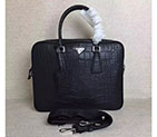 2017 Prada Original Crocodile Stripes Calfskin Leather Tote Shoulder Bag VA0891 VA0891