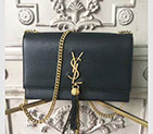 2017 YSL Saint Laurent MEDIUM KATE TASSEL SATCHEL IN SMOOTH GRAPHITE LEATHER 354121L