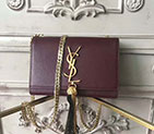 2017 YSL Saint Laurent SMALL KATE TASSEL SATCHEL IN SMOOTH GRAPHITE LEATHER 354121S
