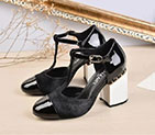 2017 chanle women Sandals in Patent leather with horse hair CHW1431