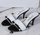 2017 chanle women Slippers in Sheepskin leather Heel Height 8cm CHW1421