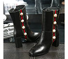 2017 gucci women Short Boots in Calfskin leather inside velvet