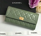 2018 Boy Chanel Embroidery Bi-Fold Wallet Original Caviar Leather