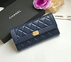 2018 Boy Chanel Embroidery Bi-Fold Wallet Original Caviar Leather
