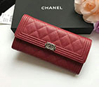2018 Boy Chanel Embroidery Bi-Fold Wallet Original Caviar Leather