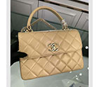 2018 Chanel Classic Top Handle Bag Original Lambskin Leather