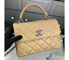 2018 Chanel Classic Top Handle Bag Original Lambskin Leather A92236