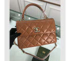 2018 Chanel Classic Top Handle Bag Original Lambskin Leather
