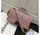 2018 Chanel LeBoy Tote Shoulder Bag Python A67086