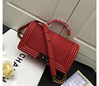 2018 Chanel LeBoy Tote Shoulder Bag Python A67086