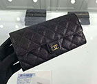 2018 Chanel Matelasse Bi-Fold Wallet Original Calfskin leather A80758 Black