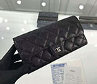 2018 Chanel Matelasse Bi-Fold Wallet Original Calfskin leather A80758 Black