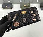 2018 Chanel Matelasse Zip Around Wallet Original Leather A80445