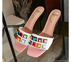 2018 Fendi women Slippers in Calfskin leather Heel 3.5cm FSW0115