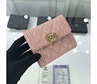 2018 Le Boy Chanel Matelasse Tri-Fold Wallet Original Calfskin Leather A92115
