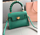 2018 Miu Miu MADRAS LEATHER MIU CLICK HANDBAG