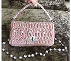2018 MiuMiu Chain Tote Bag with Pearl diamond 5BD417
