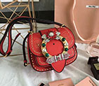 2018 MiuMiu MADRAS LEATHER MIU MIU DAHLIA BAG