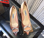2018 Prada women high-heeled shoes in silk PSW0294