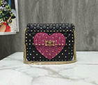 2018 VALENTINO MEDIUM CRYSTAL HEART SPIKE BAG