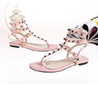 2018 Valentino women Flat Sandal in Calfskin with rivet VN0554