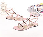 2018 Valentino women Flat Sandal in Calfskin with rivet VN0570