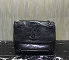 2018 YSL Baby Niki Chain Bag in Crinkled Quilted Leather 533037