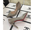 2018 chanle women high-heeled shoes in leather CHW1681