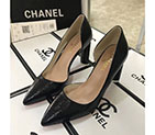 2018 chanle women high-heeled shoes in leather CHW1682