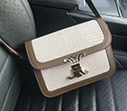 2019 Celine MEDIUM TRIOMPHE BAG IN TEXTILE AND NATURAL CALFSKIN 187363