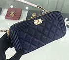 2019 Chanel LE Boy Double zipper Small bag Original Leather A84069