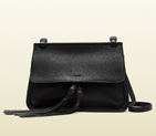 Bamboo daily leather flap shoulder bag 370826 A7M0N 1000