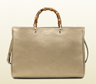 Bamboo shopper golden beige leather tote 323658 AH90I 9504