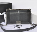 Boy Chanel Flap Shoulder Bag Original Pearl Leather A67086 Black