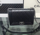 Boy Chanel Flap Shoulder Bag Sheepskin Leather A67086 Black