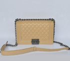 Boy Chanel Small Flap Shoulder Bag Sheepskin Leather A67086 Apricot