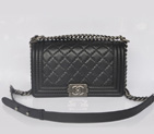 Boy Chanel Small Flap Shoulder Bag Sheepskin Leather A67086 Black