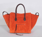 Celine Luggage Phantom Bags Suede Leather 3341 in Orange