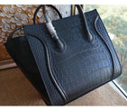 Celine Luggage Phantom Tote Bag Croco Leather 3341 Black