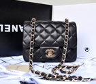 Chanel 1115 mini Classic Flap Bag Original Sheepskin Leather Lavender in Gold 1115