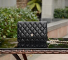 Chanel A33814 Black Sheepskin Leather mini Flap Bag Gold A33814