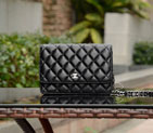 Chanel A33814 Black Sheepskin Leather mini Flap Bag Silver A33814