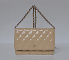Chanel A33814 Patent Leather Flap Bag Apricot in Silver A33814